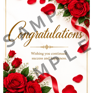 Red Rose Congratulations Card｜赤いバラのお祝いカード A6