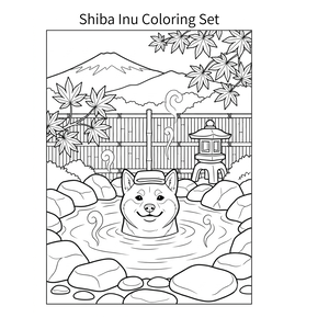 柴犬ぬりえコレクション Vol.1 ～印刷して楽しめる5枚セット（利用規約付き）＝Shiba Inu Coloring Collection Vol.1 – 5 Printable Coloring Pages  – 