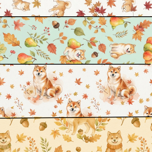 Japanese Autumn Shiba Inu Design Paper – 7 Printable Papers