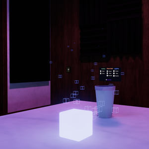 Cube Light With Particles