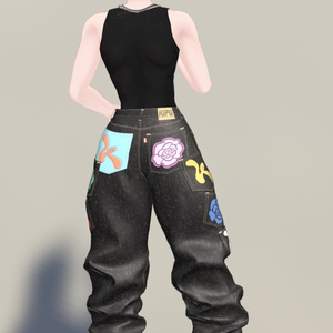 【3D衣装】Multi Pocket Rigid Jeans & Short Boots SET 缩略图 19