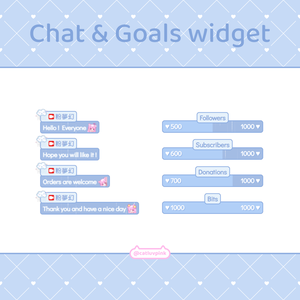 【配信】Raining - Chat and Goals Widget for Stream | Twitch/Facebook