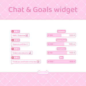 【配信】Pink message bubbles - Chat and Goals Widget for Stream | Twitch/Facebook
