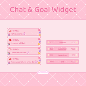 【配信】Rose with butterflies - Chat and Goal Widget for Stream | Twitch/Facebook