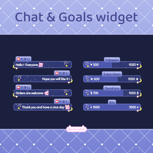 【配信】Starry sky moon - Chat and Goals Widget for Stream | Twitch/Facebook