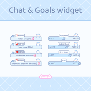 【配信】Penguin fish - Chat and Goals Widget for Stream | Twitch/Facebook