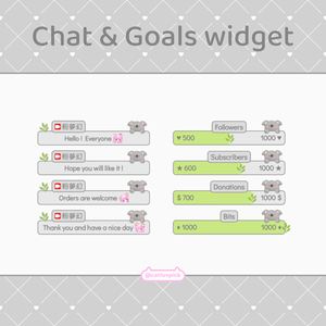 【配信】Koala eucalyptus - Chat and Goals Widget for Stream | Twitch/Facebook