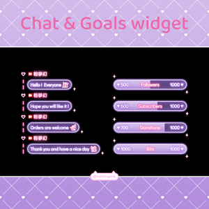 【配信】【配信】Neon rotat heart - Chat and Goals Widget for Stream | Twitch/Facebook