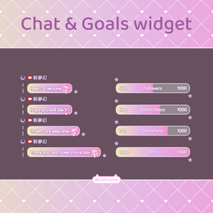 【配信】Colorful moon star - Chat and Goals Widget for Stream | Twitch/Facebook