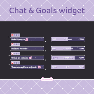 【配信】Flashing lines - Chat and Goals Widget for Stream | Twitch/Facebook