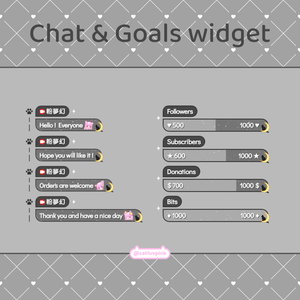 【配信】Night black cat - Chat and Goals Widget for Stream | Twitch/Facebook