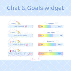 【配信】Rainbow cloud - Chat and Goals Widget for Stream | Twitch/Facebook
