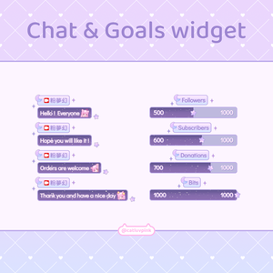 【配信】Starry sky purple - Chat and Goals Widget for Stream | Twitch/Facebook
