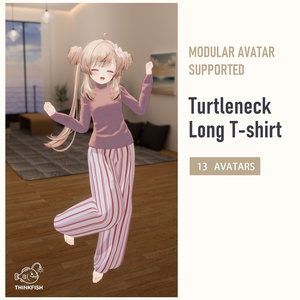 【7アバター対応 / MA対応】タートルネックロングTシャツ (Turtleneck Long Sleeve T-shirt)
