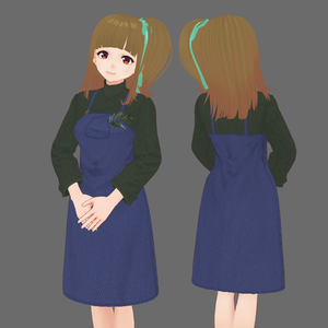 [FREE VROID TEXTURE] Leaf overalls dress