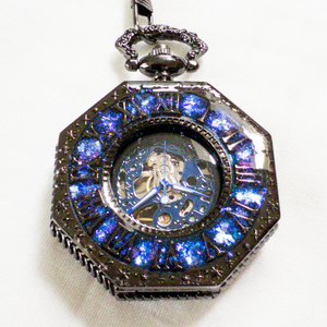 ☆蓄光懐中時計☆天体魔法使いの月の満ち欠け(蓄光オルゴナイトフロー