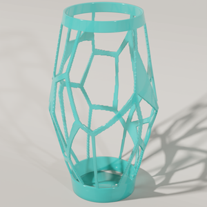 ボロノイパターン花瓶｜幾何学ラティス造形 3Dプリントデータ