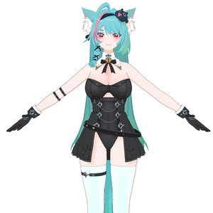 (MMD) NTE ミント 衣装セット 通常衣装軽装＆ハイレグVer 宿舎黒下着Ver