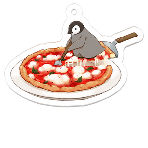 PENGUIN FOOD「ピッツァ／マルゲリータ」 アクリルキーホルダー