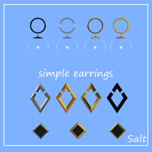 無料 シンプルピアス 3種【VRChat想定】