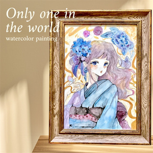 リピーター様、割引き有り！オリジナルの手描きイラスト！直筆A4サイズ Yahoo!オークション - 手描きイラスト オリジナル 透明水彩 A5