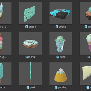 【VRChat想定アバター&ワールドアセット】ChocoMint12点アソートセット 缩略图 4