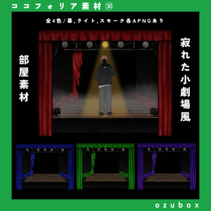【ココフォリア向けAPNG付き】寂れた小劇場風部屋素材【サンプルあり】
