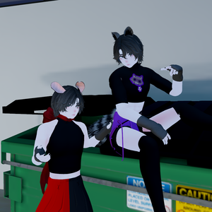 Femboy dumpster friends Jackie the Raccoon and Liam the Mouse