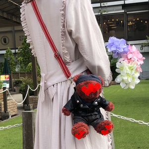 ぴょこ ෆ̈ ぬい服 メメル 1214. メメル ぬいぐるみキーホルダー ෆ̈ ぬい服 3点セット