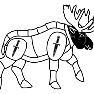 Moose Elk Plate Armor Medieval PNG transparent Vector tattoo VRchat avatar VROID