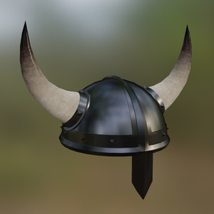 Helm Helmet Vikings Horned Horn Viking Medieval Blacksmith Headwear Armor Steel Keratin Spike 3D Blender FBX VRCHAT PROP