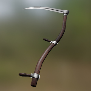 Scythe Weapon Harvester Tool Weapon Steel Wood Blacksmith Farmer Necromancer Reaper 3D Blender FBX VRCHAT PROP