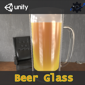 【Unity, VRC向け 3Dモデル】【量変更可能】ビールグラス & ビール