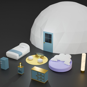 【3Dモデル】星空のグランピングテント