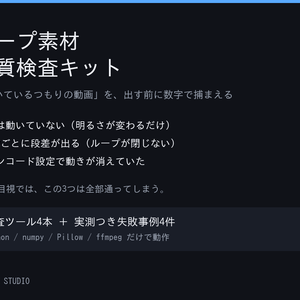 ループ素材 品質検査キット v1.0 ─ 「動いていない動画」を出荷前に数字で止める