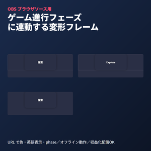 フェーズ変形フレーム｜OBSブラウザソース｜ゲーム配信演出用