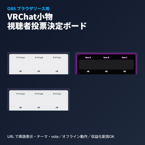 VRChat小物投票決定ボード｜OBSブラウザソース