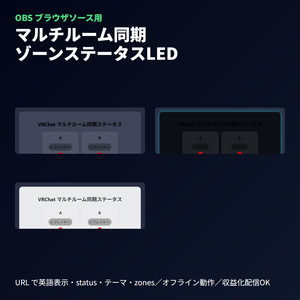 VRChat マルチルーム同期ステータス｜ゾーンLED表示｜OBSブラウザソース