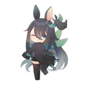 うさぎさなや防水透明ステッカー