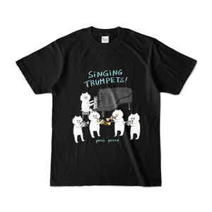 【petit pette】SiNGiNG TRUMPETS! Tシャツ(黒)