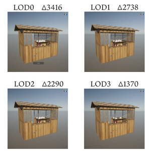 屋台の3Dモデル 缩略图 6