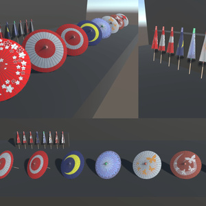 和傘の３Dモデル 缩略图 2