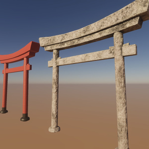 鳥居や灯篭などの３Dモデル 缩略图 2