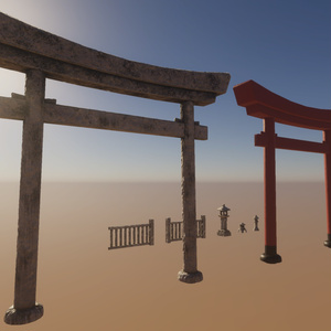 鳥居や灯篭などの３Dモデル 缩略图 3