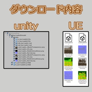 木製バリケードの３Dモデル２種 缩略图 3