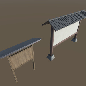 和風の掲示板の３Dモデル（２種） 缩略图 4