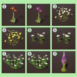 花と草の３Dモデル（17種類） 缩略图 2