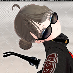 【VRChat向け】 レトロなオーバルサングラス / 3D衣装小物 / 🕶️Y2K Oval Sunglasses🕶️ 缩略图 4
