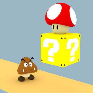 クリボー、キノコ、ハテナブロック（スーパーマリオ）おまけつき