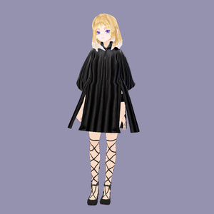 【Vroidカスタムアイテム】Noir Reverie ワンピース【Xwear】 缩略图 3